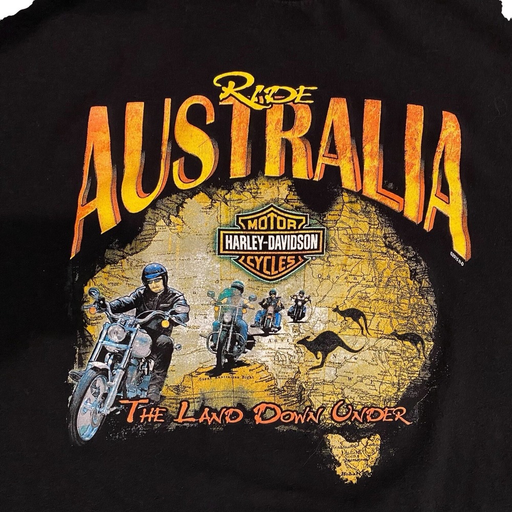 Harley Davidson Ride Australia Down Under T-Shirt Black XL Cairns Magic READ - Picture 5 of 9